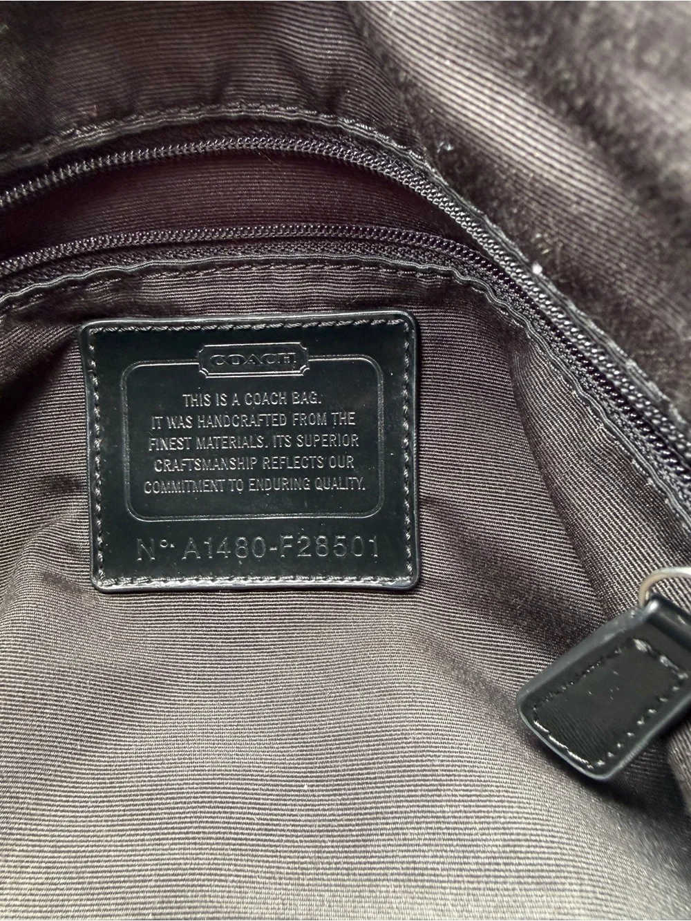 Coach Black/grey Signature shoulder bag with Central Stripe F28501